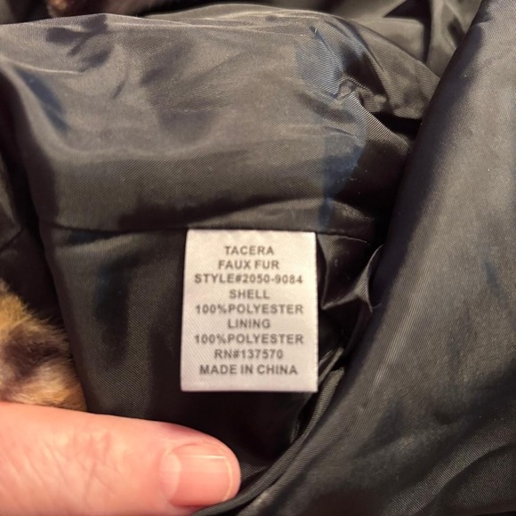 Tacera Faux Fur Black and Brown Teddy Jacket/Cape Women's Size M - Picture 4 of 7